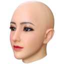 JVTUNG Realistic Mask Silicone Female Mask Full Head Face Mask for Crossdresser Cosplay Halloween (Ivory)