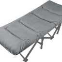LITA XL Cot Pads for Camping, Soft Comfortable Cotton Thick Sleeping Cot Mattress Pad 72"x26", Grey and Navy Blue (Only Pad)