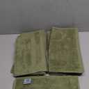 White Classic Luxury Cotton Washcloths 13x13 Inch - 650 GSM Turkish Cotton | Hotel, Spa, Bathroom Face Towel | 12 Pack, Forest Green