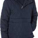 Amazon Essentials Mens Anorak Hooded Quarter-Zip Puffer Coat, S