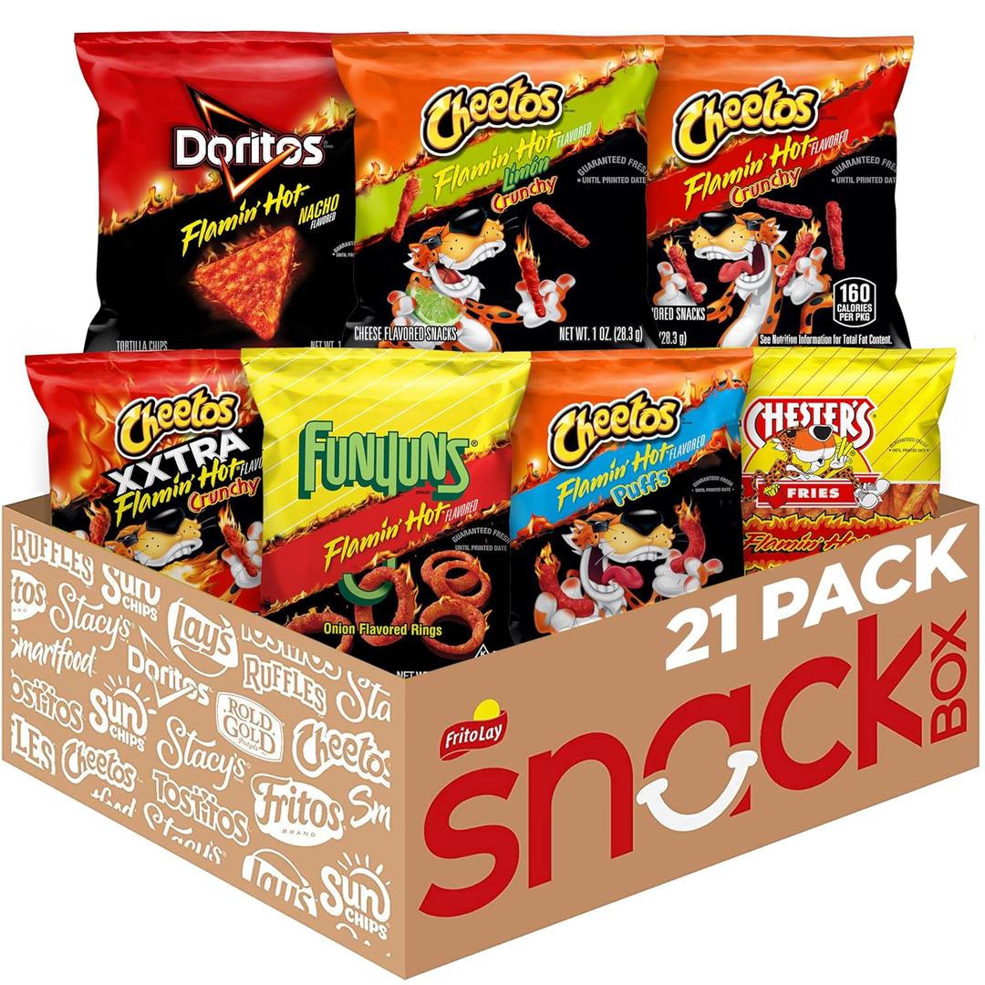 Frito-Lay Flamin' Hot Mix, Variety Pack (Pack of 21) (EXP 07/28/26)