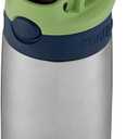 Contigo AutoSpout Kids Water Bottle with Pop up-Straw, 13oz, Stainless Steel and BPA-Free Plastic, Blueberry & Green Apple, Great for school & travel