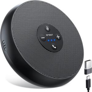 EMEET USB Speakerphone, M1A Zoom Certified AI Mics 360Voice Pickup USB Type C-A Plug&Play Computer Speakers with Microphone, Fast Mute Noise Reduction Echo Cancellation for 5-8 People for Zoom Teams