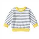 Toddler Girl Sweatshirt Long Sleeve Striped Pullover Top Fall Winter Outfits 1-5T (6-7 Y,  Yellow)
