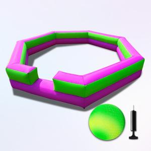 WARSUN 15Ft Gaga Ball Pit with Gagaball and Built-in Blower Portable Gaga Ball Pit Inflatable for Indoor Outdoor Family Activities Inflatable Sport Games(Includes Hand Pump), 180 inches x 180 inches x 28.8 inches