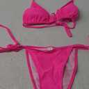 Women's 2 Piece Swimsuit Halter String Bikini Adjustable Bathing Suit, S