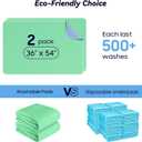 2 Pack 36 x 54 Extra Heavy Absorbency Washable Underpads, Waterproof Nursing Pads Incontinence Bed Pads, Reusable Washable Pee Pads for Dogs, Diaper Changing & Adults, Mattress Protector