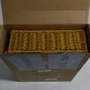 Yeaqee 2 Pcs Paper Tray Organizer for Desk Woven Letter File Organizer A4 File Tray Desk Paper Basket Letter Size Imitation Rattan Holder Organization Rack for Office Storage(Brown,Sleek Style)