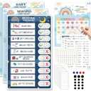 Upgraded Slider 4 in 1 Reward Chart for Kids, Reusable Bedtime/Morning/Daily Routine Chart for Kids, Magnetic Chore Chart for Kids Toddlers, Sticker Chart for Kids Behavior Chart for Kids at Home