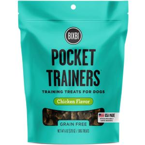 BIXBI Pocket Trainers, Chicken (6 oz, 1 Pouch) - Small Training Treats for Dogs - Low Calorie and Grain Free Dog Treats, Flavorful Pocket Size Healthy and All Natural Dog Treats (EXP 11/17/27)