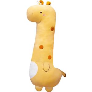 PEACH CAT Cute Long Giraffe Plush Pillow Kawaii Giraffe Stuffed Animal for Girls and Boys Yellow 35.4"
