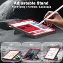 Soke Case for iPad (A16) 11th Generation 11-Inch 2025 /10th Generation 10.9-Inch 2022, with Screen Protector and Multi-Angle Kickstand, Rugged Full Body Heavy Duty Protective Cover - Black Red