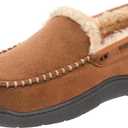 Zigzagger Men's Moccasin Slippers Memory Foam House Shoes, Indoor and Outdoor Warm Loafer Slippers (11.5, Tan)