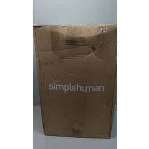 simplehuman 50 Liter / 13 Gallon Semi-Round Kitchen Step Trash Can with Secure Slide Lock, Black Plastic