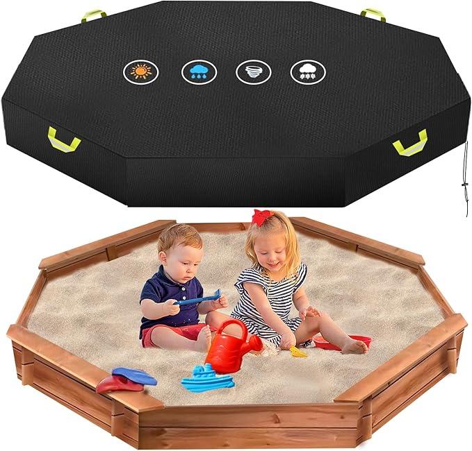 VPXTA Octagon Sandbox Cover,420D Oxford Cloth Waterproof Sand Pit Cover,Turtle Sand Box Lid,Crab Sandbox Lid for Kids