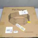 Dog Pen Pet Playpen Dog Fence Indoor Foldable Metal Wire Exercise Puppy Play Yard Pet Enclosure Indoor Outdoor 8 Panels 24 Inch with Bottom Pad/Top Cover (Black with Bottom pad)