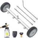 M MINGLE Undercarriage Pressure Washer Attachment, 16 Inch Powerful Under Car Washer with Foam Cannon and Car Wash Mitt, 4000 PSI