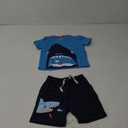 Bumeex Toddler Boy's Cotton Short Sleeve T-Shirt and Short Set 4 Y (A03#blue Shark)