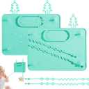 Baby Silicone Mat, 2 Pack Improved Suction Cups and 4 Stretchable Straps Silicone Baby Placemats for Toddlers, Keeps Babies Essentials Off The Floor, Green