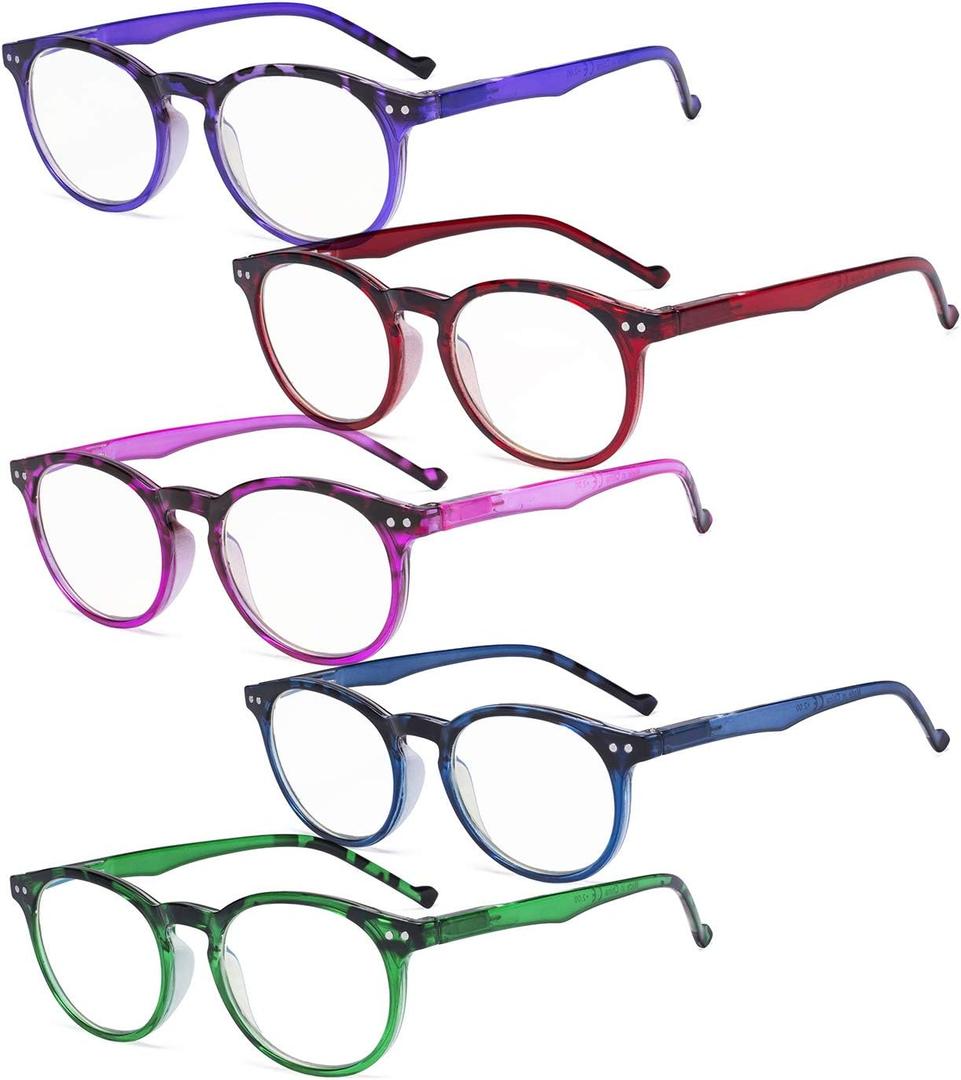 Eyekepper Oval Spring Hinges Ladies Reading Glasses +1.50 Tortoise Frame Round Reader Eyeglasses for Women Reading