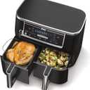 Ninja Air Fryer, Thermometer, Roast, Bake, Air Fry, Crisps, Broil, Reheats, Keep Warm, 6-in-1, Fries, Frozen Food, Veggies, and Meat, Quick Meals, Healthy Meals, Less Oil, 10 QT, Grey, DZ550