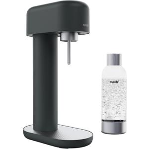 Ruby 2 Sparkling Water Maker - Silent Carbonated Water Machine Made of Robust Long-Lasting Aluminium & 1L Water Bottle - Without CO2 Cylinder - Colour Black Silver