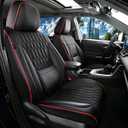 Car Seat Cover Full Set - Luxury Breathable Waterproof Faux Leatherette Car Seat Covers Cushion Protectors with Lumbar Support,Universal Fit for Most Cars SUV Trucks