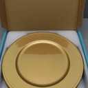 MAONAME 13" Gold Charger Plates Set of 12, Round Charger for Dinner Plates, Plate Chargers with Beaded Rim, Plastic Table Chargers for Wedding, Party