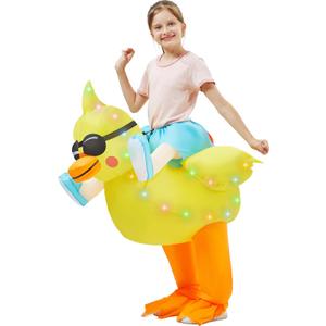 WinnerWhy Child Inflatable Costume with LED Light Blow up Halloween Animal Dress Jumpsuit for Kids Boy Girl