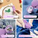 2 x Magnified Seam Ripper  Seam Ripper & Stitch Remover Tool, Thread Cutter with Magnifying Glass for Needlework Patterns, Sewing and Quilting(Purple)