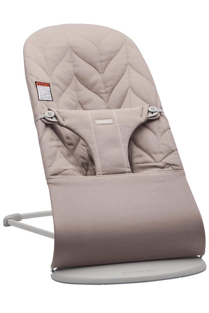 BabyBjrn Bouncer Bliss, Cotton Petal Quilt, Sand Gray
