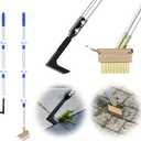 Crack Weeder Tool Set, Manual Stainless Steel Crevice Weeding Tool with Adjustable Handle for Moss & Weed Removal in Driveways, Patios, Pavers, Garden Cracks