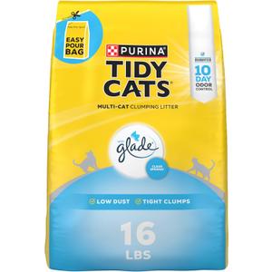 Purina Tidy Cats Clumping Multi Cat Litter, Glade Clear Springs - 16 lb. Bag (16lb Bag (Pack of 1))
