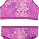 Lands' End Girls' Swim UPF 50+ Adjustable Strap Bikini Set (X-Small, Neon Purple)