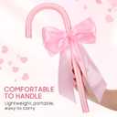 Garneck Shepherd Staff Cane with Bowtie for Women Girl: Pink Shepherd Hook Stick Novelty Walking Cane Prop for Halloween Cosplay Costume Accessories Stage Performance