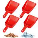 4 Pcs Plastic Hand Scoop 32 oz Plastic Utility Ice Scoop for Ice Machine Popcorn Coffee Beans Flour Pet Dog Food Safe Kitchen Utensils Restaurant and Food Service Bar Party Wedding Supplies