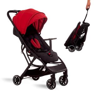 COOL KIDS Portable Stroller with Automatic FoldLightweight Umbrella Stroller with Pop Out Sun CanopyCompact Stroller for Travel(red)