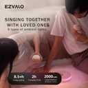 EZVALO Karaoke Machine, Portable Bluetooth Shower Speaker with 2 Wireless Microphones and Lights for Adults, Birthday Gifts for Girls Family Home Party