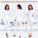 HiZiTi Thermal Underwear for Women Long Johns Set Fleece Lined Warm Base Layer Long Sleeve for Weather Top Bottom Winter (White, M)