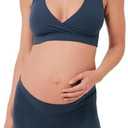 Pact Organic Cotton Maternity Nursing Bralette for Breastfeeding - Stretchy, Wireless (Blue, M)