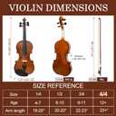 DIGERVY Violin 4/4 Full Size Kit, Violin Fiddle Set for Beginner Adults Students with Rosewood Bow, Violin Case, Shoulder Rest, Extra Strings and Bridge(Plywood, Full)