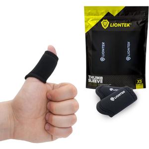 Thumb Sleeves Pair for Training, Weightlifting, BJJ, Golf, Basketball, & Everyday Activities | Compression Thumb Sleeve with Anti-Slip Grips for Protection, Blister Prevention, & Relief (Small)