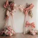 Thiccywoov 5 Pcs Large Pink Bow Party Decorations 15.7''-27.6'' Big Satin Ribbon Bows Hanging Wall Decors for Coquette Party Baby Shower Wedding Engagement Bridal Bachelorette Supplies