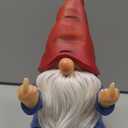 Middle Finger Gnome Statue 7.8in Naughty Garden Gnome Statue Decoration and Lawn Ornament - Funny Garden Gnomes for Outdoor or Home Decor, Red, WSH004