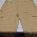 PLEPAN Men's Casual Cargo Pants Joggers Hiking Sweatpants Stretch Elastic Waist Work Pants with 6 Pockets (3X-Large, Dark Khaki)