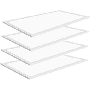 4 Pack 2x4 LED Flat Panel Light led Drop Ceiling Office Fixture,7800LM 5000K LED 2x4 Flat Panel Shop Light 0-10V Dimmable,Recessed Edge-Lit Fixture for School Hospital,ETL Listed,110-277V AC