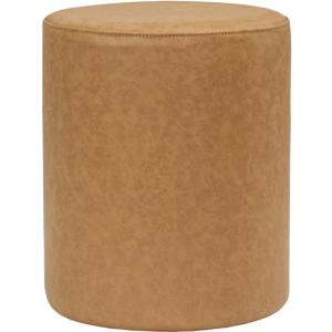 Get Set Style Modern Round Ottoman with Soft Padded Seat, Multifunctional Vanity Stool for Makeup, Upholstered Footrest Stool Ottoman Foot Stool for Living Room, Bedroom (Brown)