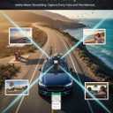 Full View Car Dashcam Wireless System 360 Car DVR WiFi 4 Channel Dash Cam Video Recorder Camera for Cars, Front and Rear Inside with Infrared Lamps Night Vision (32G)