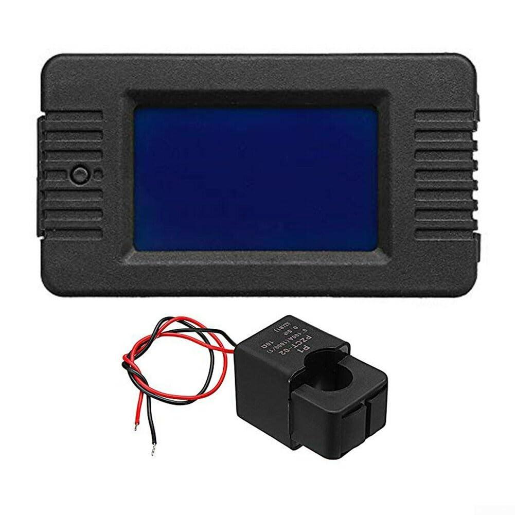 AC Digital Meter, AC Current Voltage Power Energy Panel Meter, PZEM022 100A Energy Monitor Ammeter Voltmeter Multimeter Tester with Overload Alarm Function