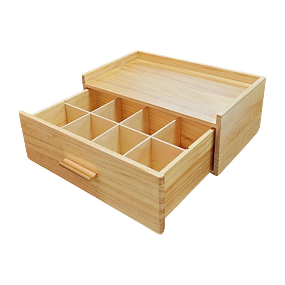  Organizer Kitchen Drawer Organizer, Expandable Utensil Drawer Organizer, with 2 Knife Block, Bamboo Cutlery Tray with Divider for Flatware and Kitchen Utensils, Natural YL06TL01